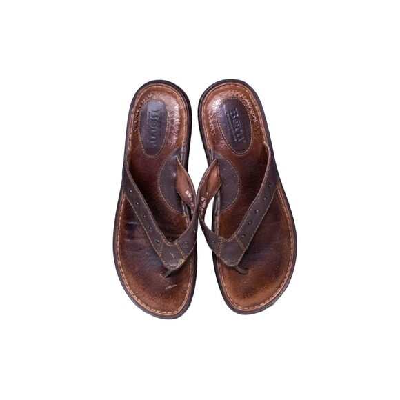 Born Shoes - Born Leather Thong Sandals, Size 10